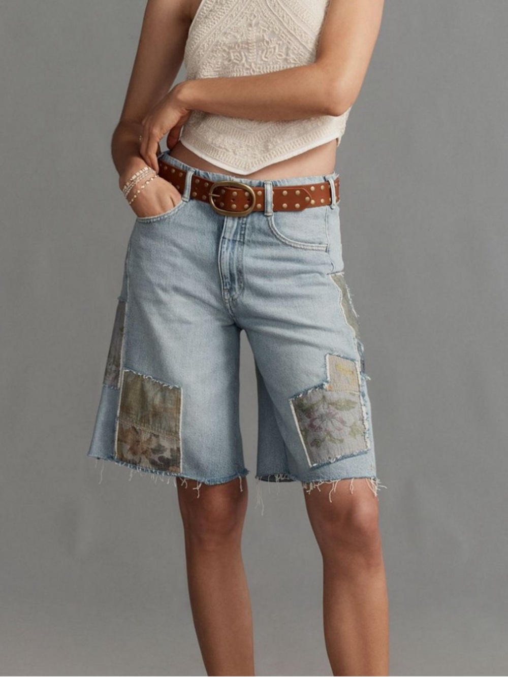 PILCRO PATCHWORK ADI SHORTS - Picture 4 of 4